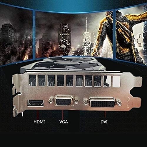 Riiai Computer Gaming Graphics Card GTX1050TI 4GB DDR5 128Bit High Performance Game Graphics Card with Cooling Fan Low Noise Video Memory Card Compatible with HDMI/VGA/DVI/PCI-E