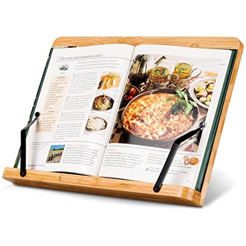 HEIMWERT Buchständer Bambus Holz Buchhalter Cover