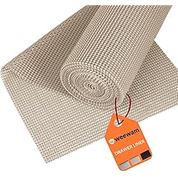 Forrar Cajones Armario Rollo de Alfombrilla Antideslizante para Cajones de Cocina, Weewam 30 x 600 cm (XXL) Forro EVA para Muebles de Cocina, Tapete Protector Armarios Cajones Estantes, Sostenible y Impermeable (Beige)