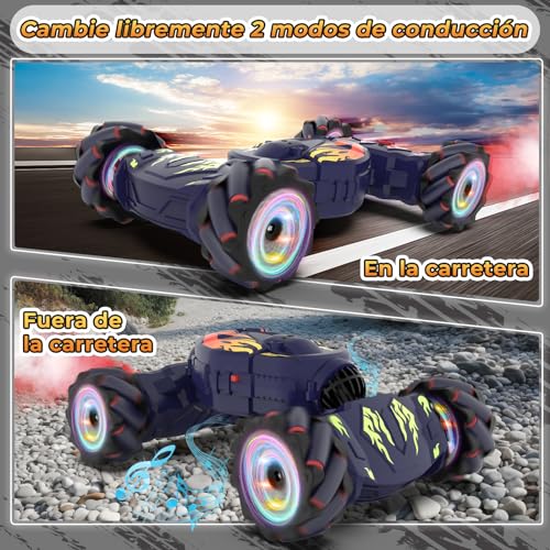 Miniatura 4 de Pristar Coche Teledirigido Con La Mano Coche Rc Con Luz Y Spray, 1:14 Coches Teledirigidos 4x4 2,4 Ghz Rc Stunt Auto Drift Car 360 Rotación Coche Radiocontrol Regalo Para Niño 6 7 8 9 10 11 12 Años