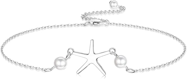 ORAZIO 925 Sterling Silver Ankle Bracelet Multilayer Anklets for Women Heart Round Ball Anklets Adjustable Chain Summer Beach Foot Jewellery