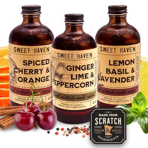 Sweet Haven Tonics Bourbon Connoisseur Cocktail Mixers 3-Pack Sampler