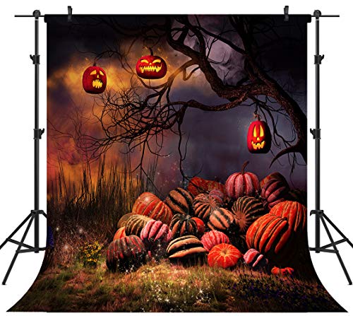 OUYIDA 10X10FT Halloween Theme Scenery Pumpkins and Lanterns Party Vinyl Photography Backdrop Photo Background Studio Prop TP283 OUYIDA 10X10FT Halloween Theme Scenery Pumpkins and Lanterns Party Vinyl Photography Backdrop Photo Background Studio Prop TP283