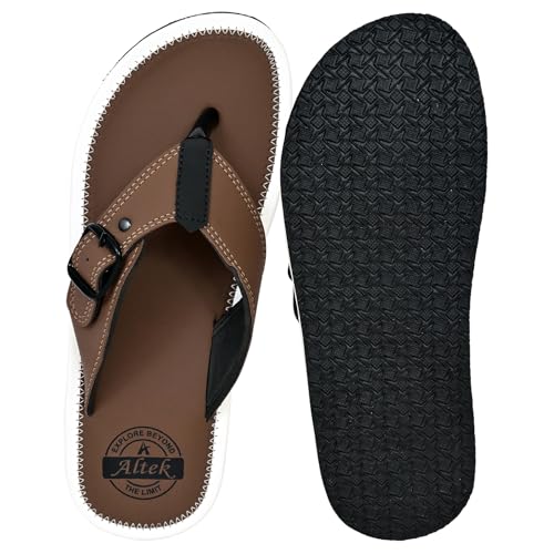 ALTEK Men Brown Flip Flop Slippers - Image 3