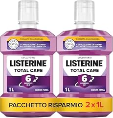 LISTERINE Collutorio Total Care, Collutorio al gusto di Menta Pura, Collutorio con 6 benefici in 1 per una pulizia accurata e un'igiene orale completa, Confezione da 2 x 1 L