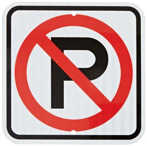 Panneau Interdiction de Stationner en Aluminium Réfléchissant 30x30cm