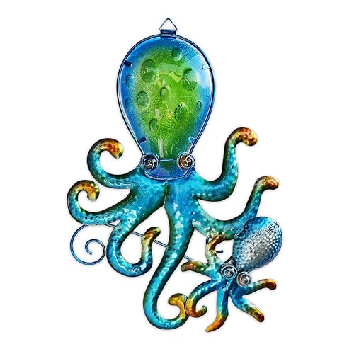JOYBEE HOME&GARDEN Octopus Wall art Decor-Outdoor Indoor Coastal Hanging Art-Ocean Theme Decor for Patio Backyard Yard Fence pool Bathroom Living room-Costal Decorations(BLUE)