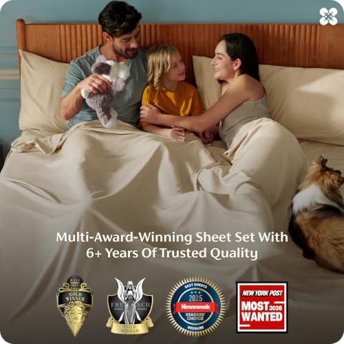 Bedsure PureWoven 100% Rayon Derived from Bamboo, Queen Sheets, 4 Pieces Detail