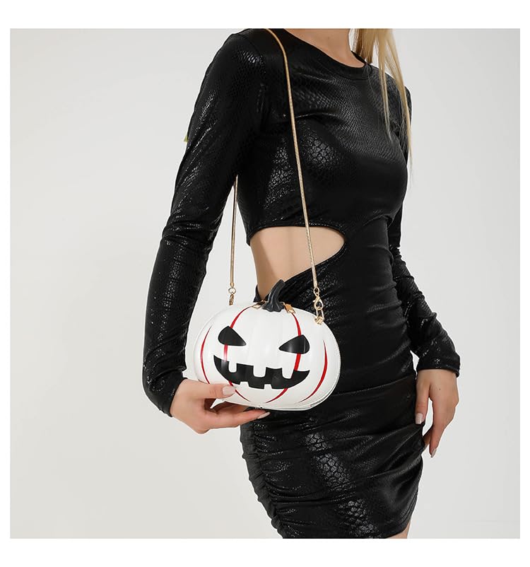 Cute Halloween Purses and Handbags, Kawaii y2k Pumpkin Purse Novelty Purse Holiday Party Gift Women Shoulder Bag Purse (white)2