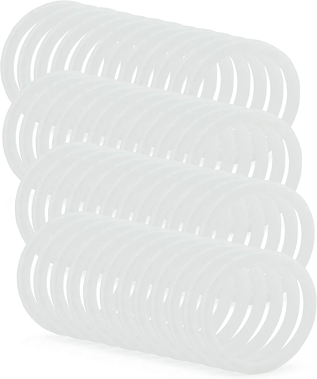 Cornucopia Silicone Seal Rings for Mason Jar Lids (Wide Mouth, 48-Pack), Airtight Seal Gasket for Plastic Lids 86-450 Size