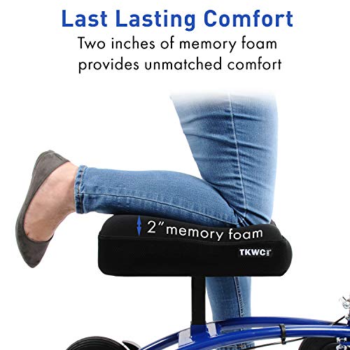 Knee Scooter Memory Foam By Tkwc Inc - Two Inch Thick Memory Foam Knee Pad And Cover - Fits Most Knee Walker Models #TOP2