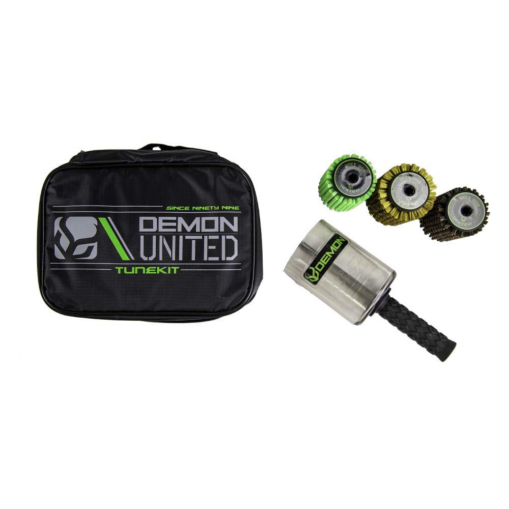 DEMON UNITED DS7452 Base Brush Set Für Snowboard & Ski – 3 Bürsten, Feile, Schaber, Tragetasche