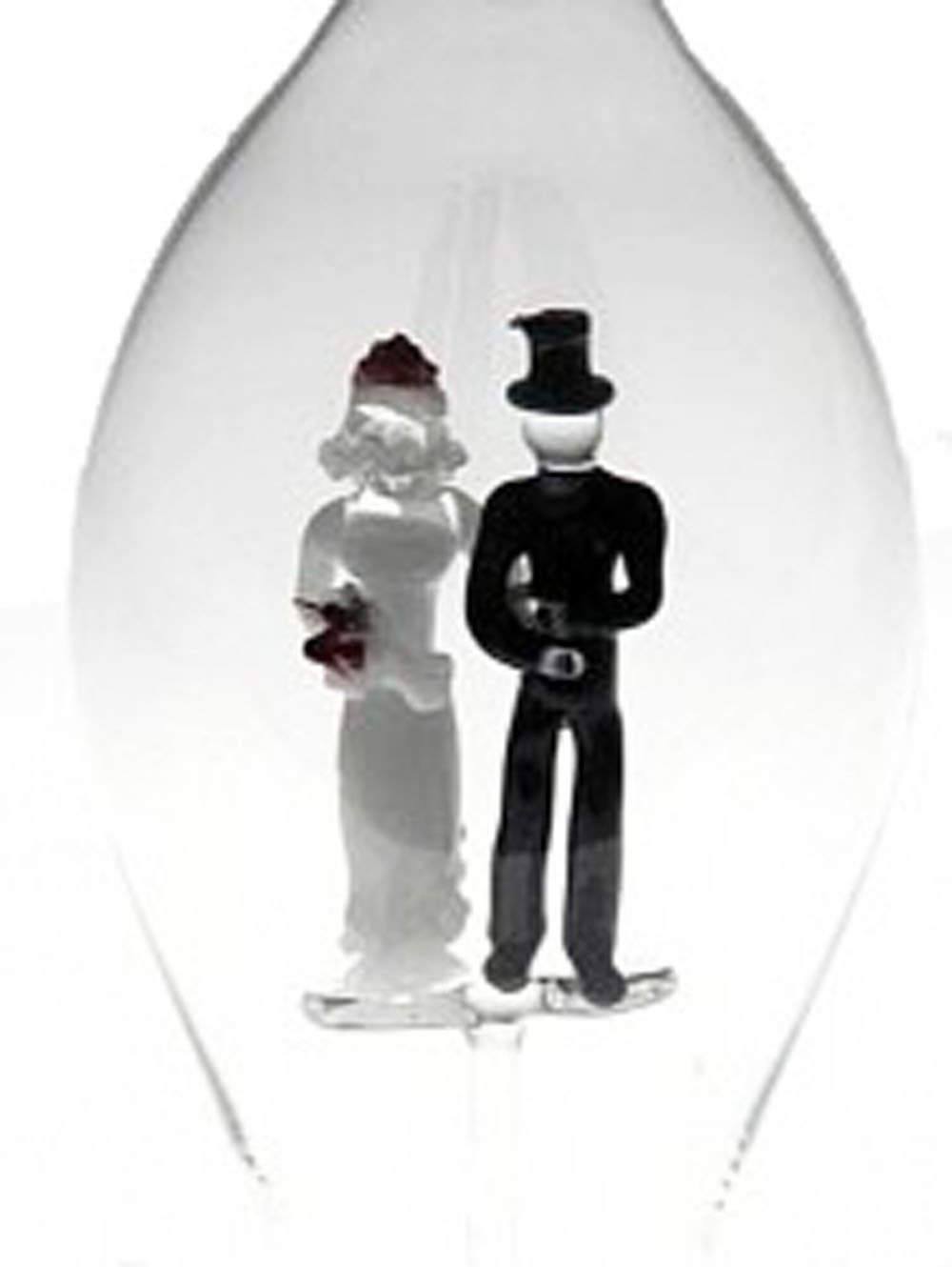 Recién casados cifras jarra mesa decoración rellenables espíritu botella novia y el novio figuras volumen 0,5 litro altura aprox 30 cm