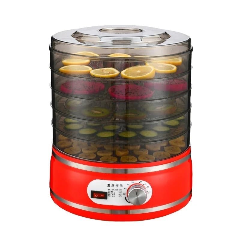 SXYKXYDL Deshidratador de Alimentos - Máquina Secadora de Frutas Secador de Vegetales para el hogar Snacks para Mascotas Deshidratador de Alimentos medicinales Máquina Secadora de Alimentos (Rojo)