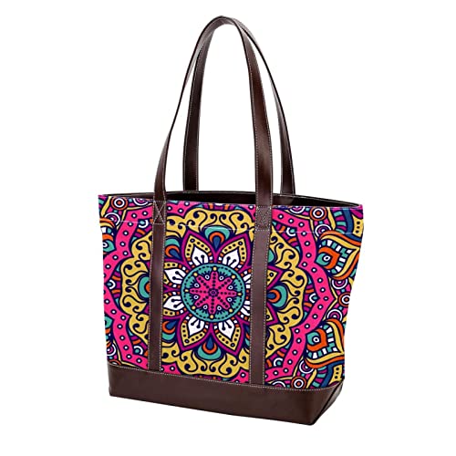 Sac à main femme mode imprimé pois multicolores grand format fourre-tout