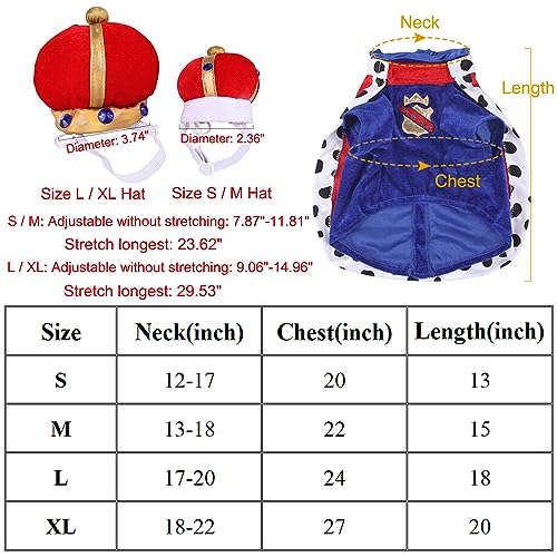 Fantasia de cachorro rei – fantasia de cachorro de Halloween, fantasia de capa de rei para cachorro