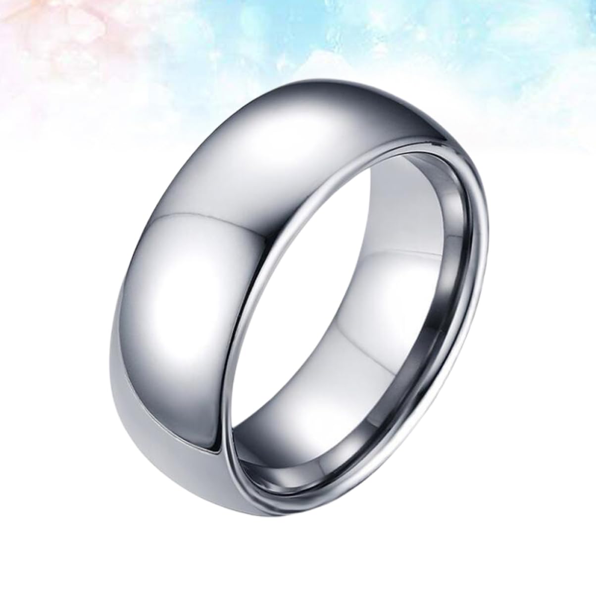 TOGEVAL Elegant Tungsten Ring Men's Fashion Ring Scratch-proof Wedding Band Size 8