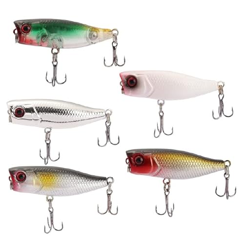 フィッシングルアー フローティングポッパー リップレス フローティングミノー ペンシルベイト フック 最強 バイブレーション C 初心者向け Style-F 1枚目