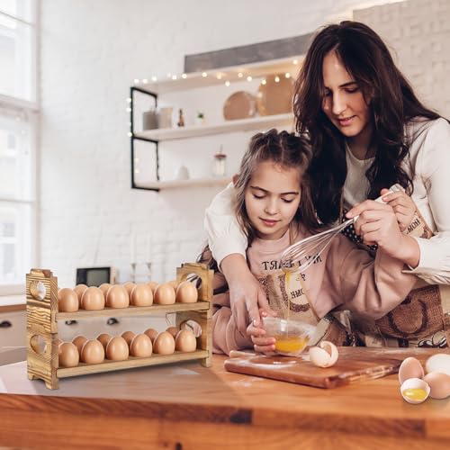 Image of Wooden Egg Holder Countertop, 2-Tier /24-Hole, Stackable