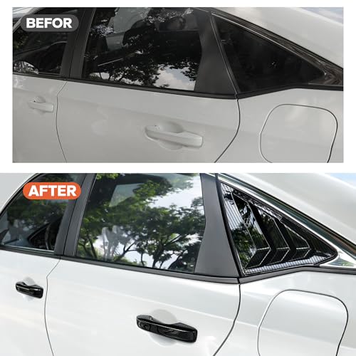 Image of for 11th Gen Honda Civic Accessories (2022-2026), 6pcs Exterior Trim Set - Door Handle Covers&Triangle Window Covers (Carbon Fiber)
