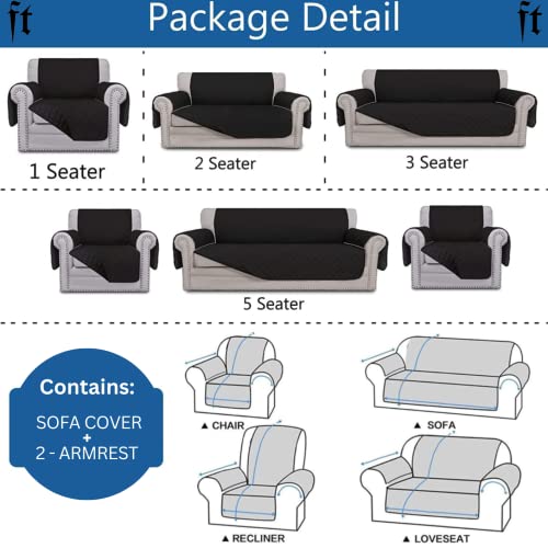 Image of Fashion Throw Quilt-Fully Covered 1 Seater Anti-Slip Quilted Sofa Covers for Living Room Sofa Slipcovers Furniture Cover Home Decor Beige