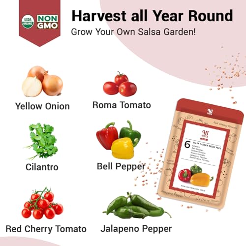 Salsa-Garden-Seed-Pods-for-All-Hydroponics-Growing-System-8-Pods-with-600-Seeds-of-Cherry-Tomato-Bell-Pepper-Onion-Cilantro-Jalapeno-Pepper-and-Roma-Tomato Salsa Garden Seed Pods for All Hydroponics Growing System 8 Pods with 600 Seeds of Cherry Tomato Bell Pepper Onion Cilantro Jalapeno Pepper and Roma Tomato