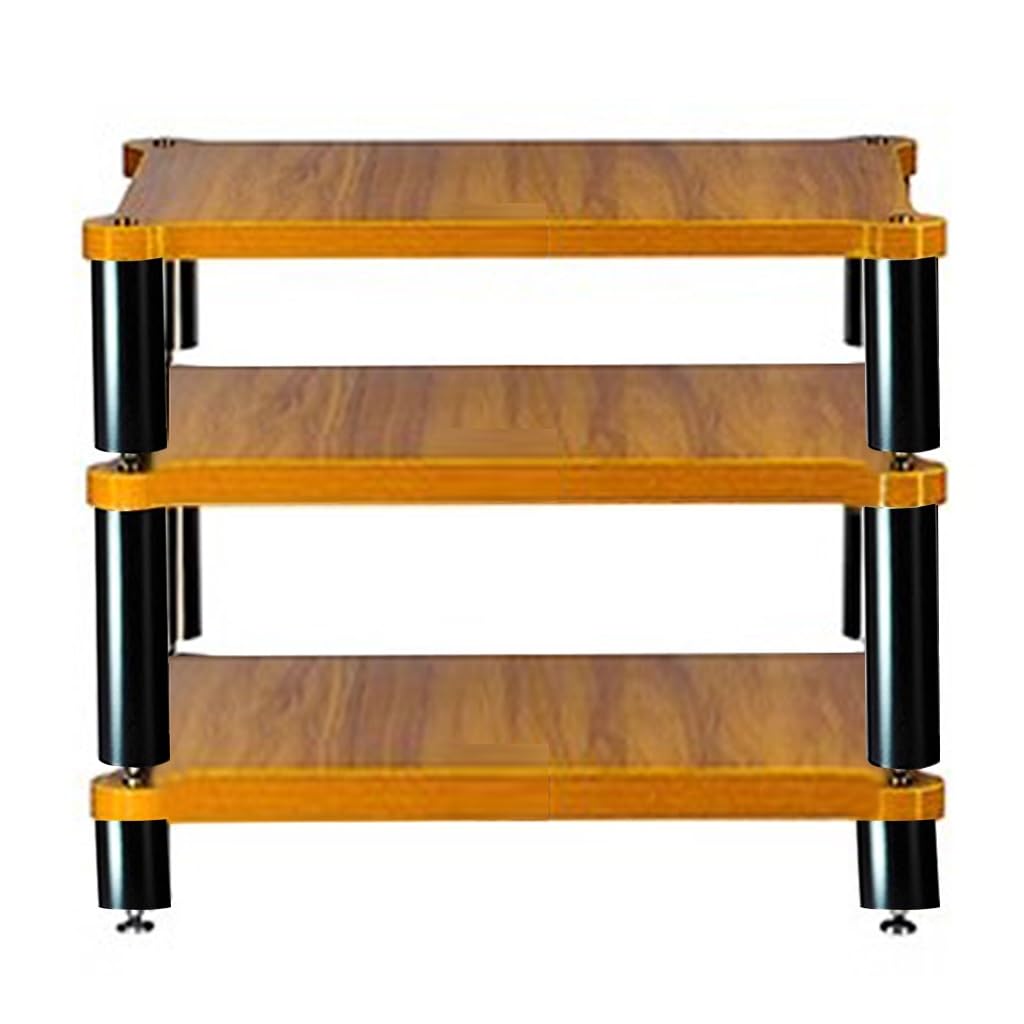 2, 3 i 4-poziomowe półki HiFi, uchwyt gramofonu MDF, podłoga taca audio, szafka pod telewizor do wzmacniacza AV, gramofon, Sky Box i drukarka (brązowy A, 60 x 50,
