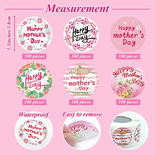 600 Pieces Happy Mothers Day Stickers Mothers Day Stickers Mother’s Day Labels Floral Envelope Seals Labels Stickers For Mother’s Day Gift Tag Cards Letter Decoration (Flower Style) #TOP5