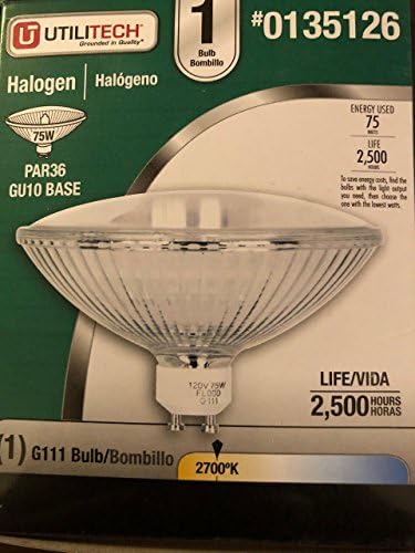 Utilitech 0135126 75W Halogen PAR36 GU10 Base Bulb