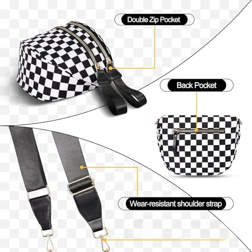 Elysir Crossbody Bag, The Roomie Bum Bag, Large Capacity Spacious Crossbody Bag 13 * 6 * 9in, Adjustable Strap for Travel4