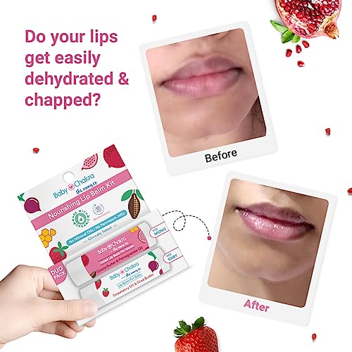 Image of BabyChakra - The Moms Co. Nourishing Lip Balm Duo Pack for Women's & Babies /Kids, 100% Natural Ingredients, Long Lasting Non Greasy 12 Hours Moisturising, Cruelty Free (2x4.5 gm)