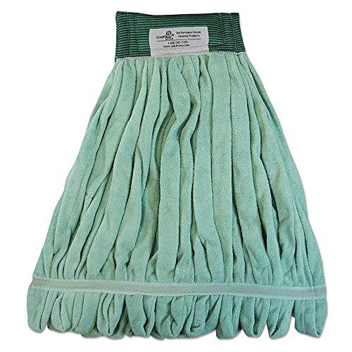 Image of Boardwalk BWKMWTMGCT Microfiber Looped-End Wet Mop Heads, Medium, Green (Carton of 12)