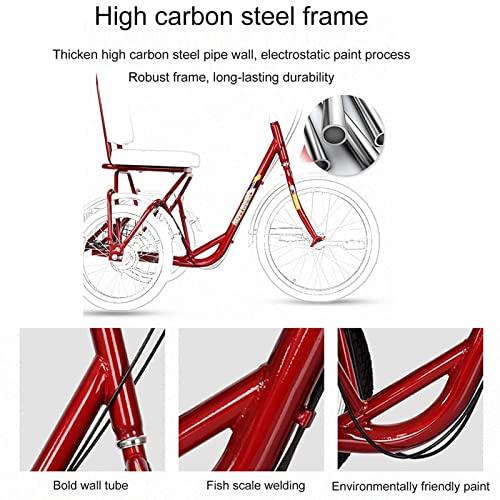Triciclo for adulti in acciaio ad alto tenore di carbonio