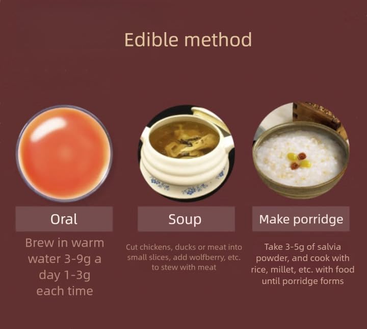 Dan Shen Powder Salvia Miltiorrhiza Powder Red Sage Root 丹参粉 120mesh (8.81oz) - Image 9