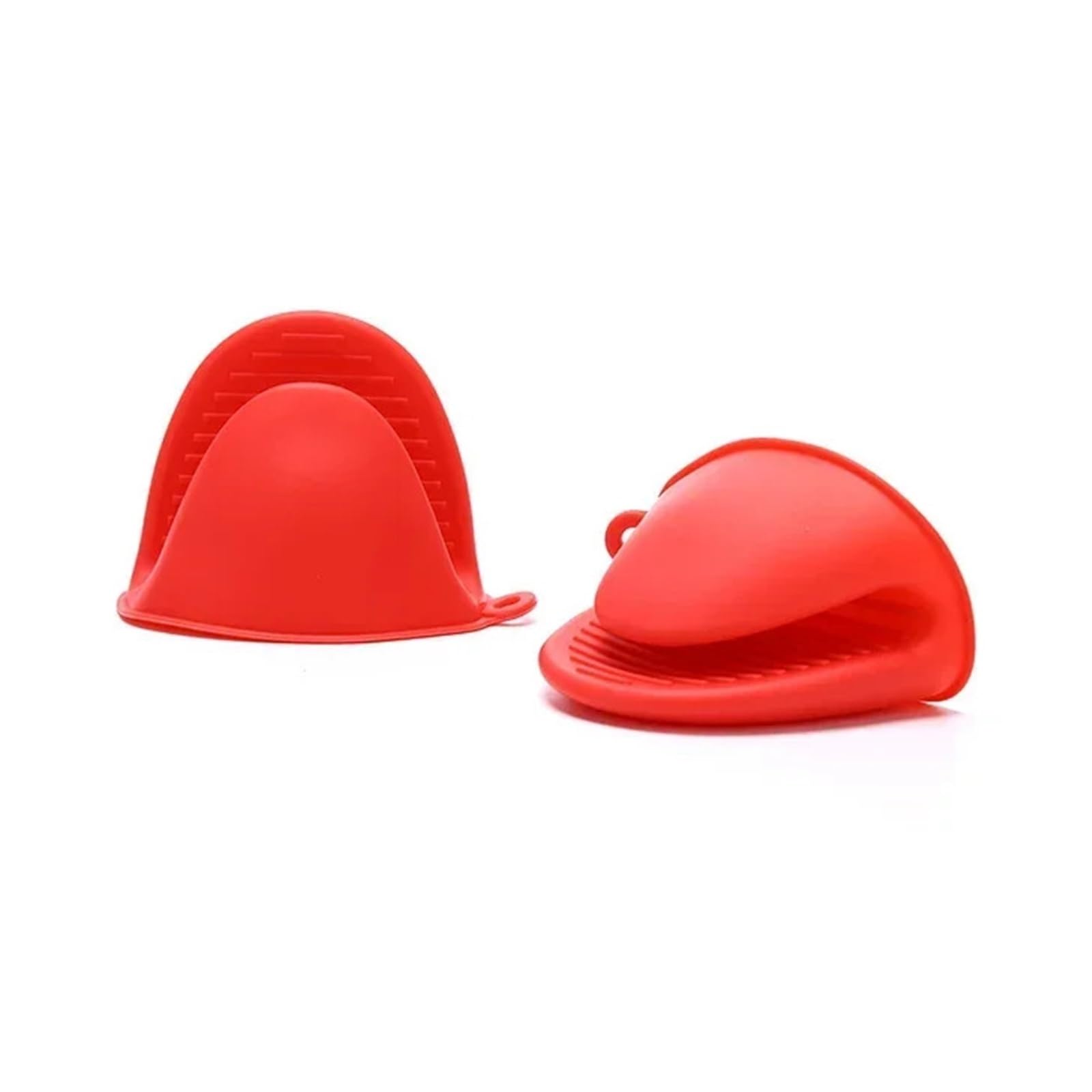2pcs Silicone Cooking Pinch Grips Oven Mitts Potholder Mini Gloves For Kitchen Baking Air Fryers Microwaves BBQs(2pcs Red)