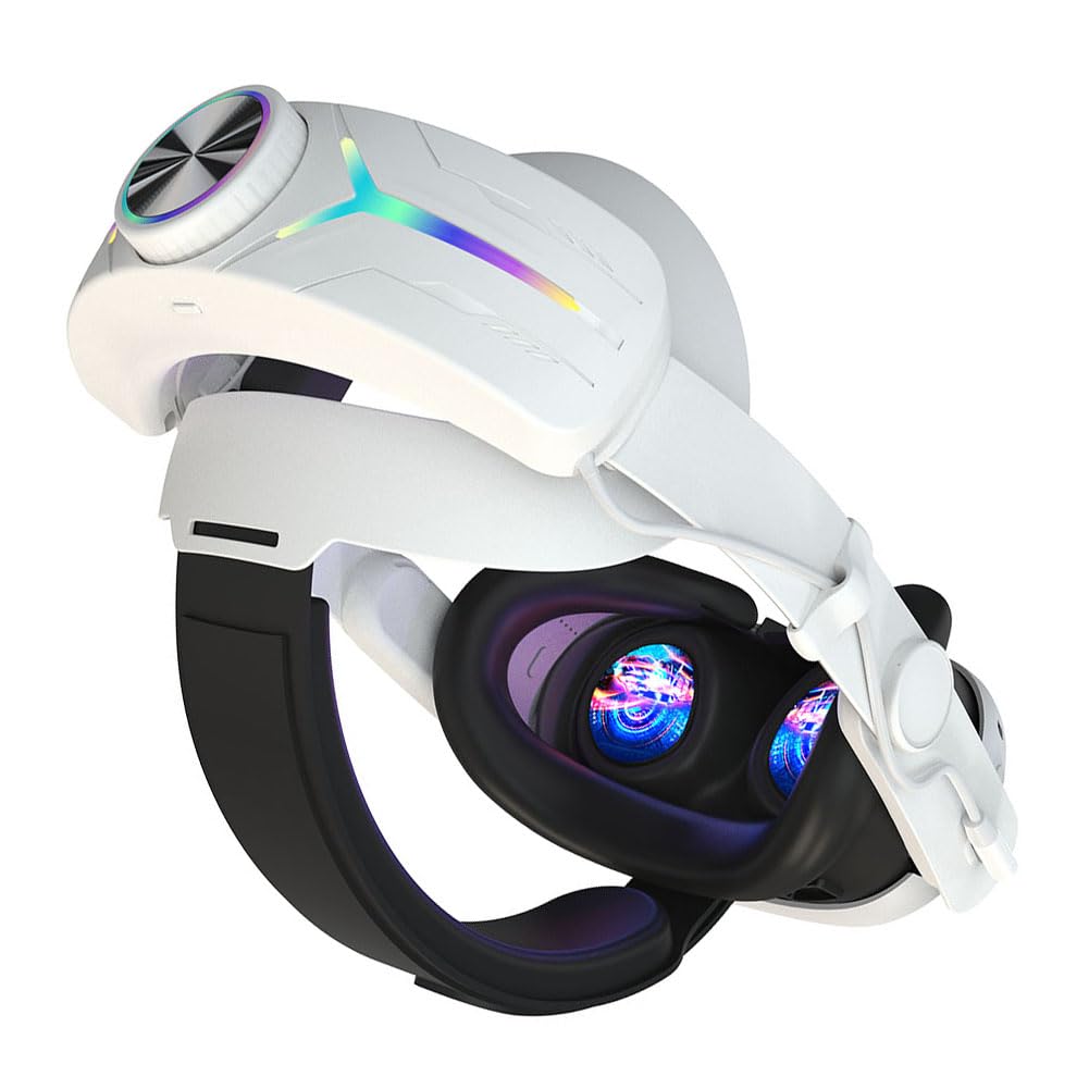 Head Strap Battery Pack for Meta Quest 3, Replacement Elite Strap 8000mAh Enhanced Comfort and Extended Gaming Time with RGB Light for Quest 3 VR Headset