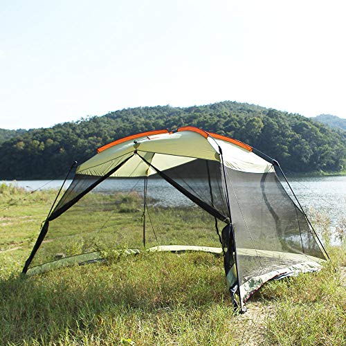 YDYL Screen House 13'x9' Canopy Shelter, Easy Installation for Outdoor Kitchen Green Color Suitable for a Family with 5-8 People Upgrade to Thicker and Stronger Fabric