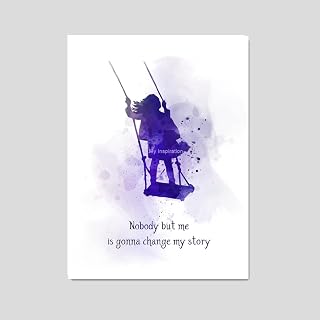 Matilda Quote ART PRINT Nobody but me is gonna change my story, Nursery, Inspirational, Gift, Musical, Wall Art, Home Decor - UNFRAMED (11.70 x 8.27 inches (A4))