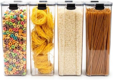 Kit 4 Potes Herméticos para Mantimentos 2,2L - Organizador de Coz...