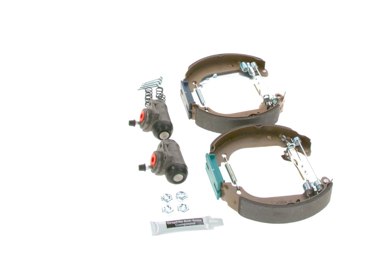 Bosch KS127 Kit Super Pro - Kit de freno trasero de tambor - 1 juego completo premontado, 2 cilindros de rueda, 4 zapatas de freno