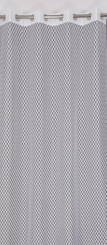 Image of HOME UTSAV Premium Sheer Net Curtain for Window 5 Feet | Transparent Net Fabric with Geometric Design | Pack of 1, White