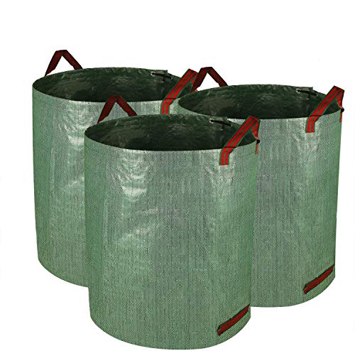 Preisvergleich Produktbild Speedsporting Gartensack, 3er 272L Gartenabfallsack aus robustem Wasserdichtes Polypropylen-Gewebe - Selbststehend und Faltbar Laubsäcke Laub, Grünschnitt, Pflanzenabfälle, Kompost Gartensäcke