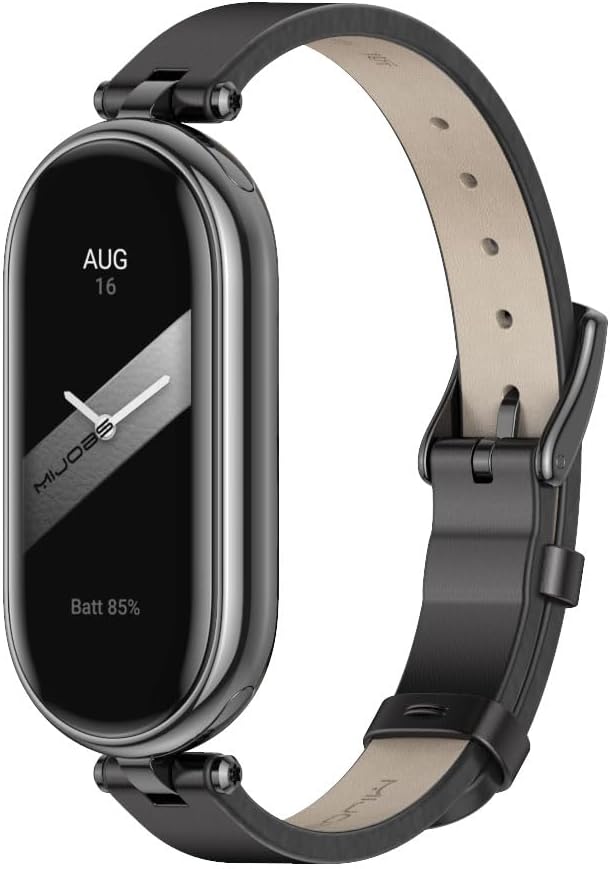 MIJOBS Strap for Xiaomi Mi Band 10/9/8 Genuine Leather Replacement Straps for Mi Fit Band 9 Breathable SmartWatch Straps Wristband Bracelet