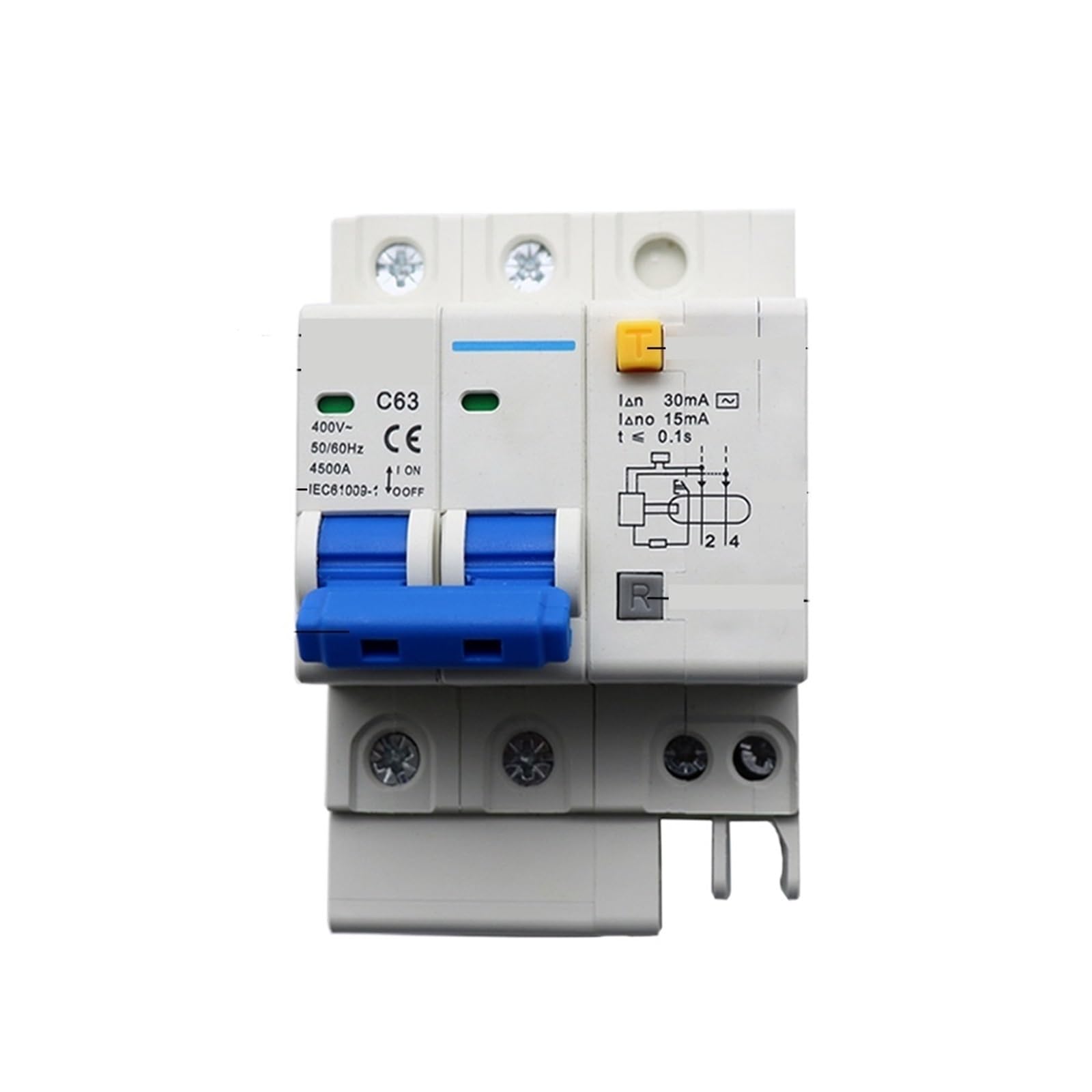 Interrupteur d'air triphasé DZ47LE-63 pour protection contre les fuites