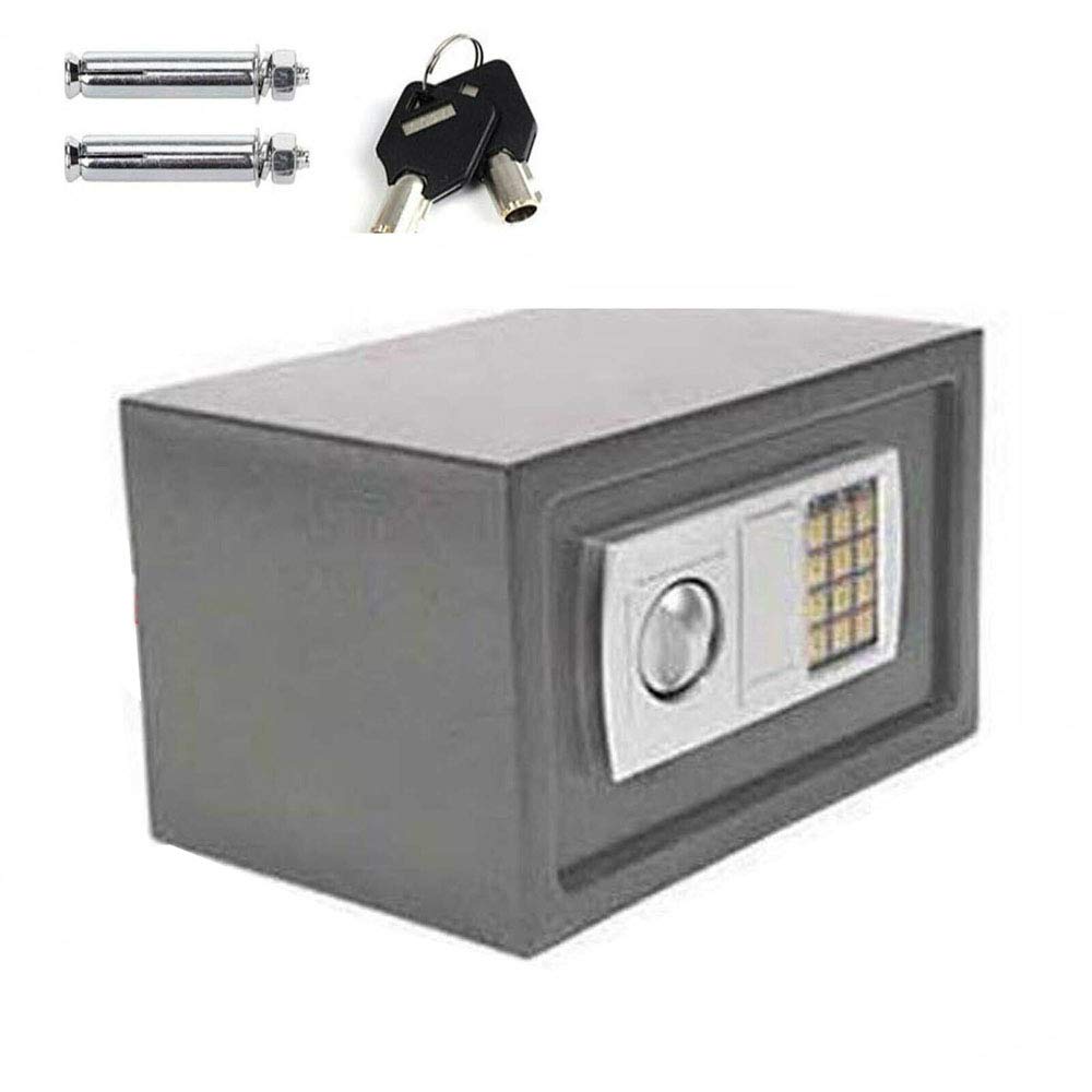 Lucn Gray Digital Steel Password Safe Key Electronic Security Money Jewelry Key Box Lock Cash Deposit Box Office Home Safe 8.5L