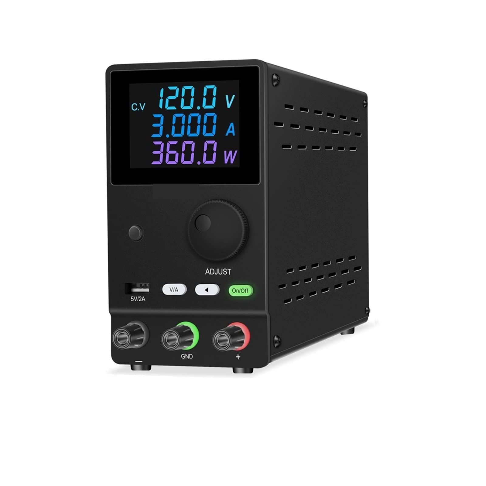 Alimentazione Elettrica Alimentatore CC da laboratorio Unità regolabile 30V 10A 5A 60V 3A Regolatore stabilizzatore di tensione Fonte alimentazione a commutazione USB(SPPS-A1203-Black)