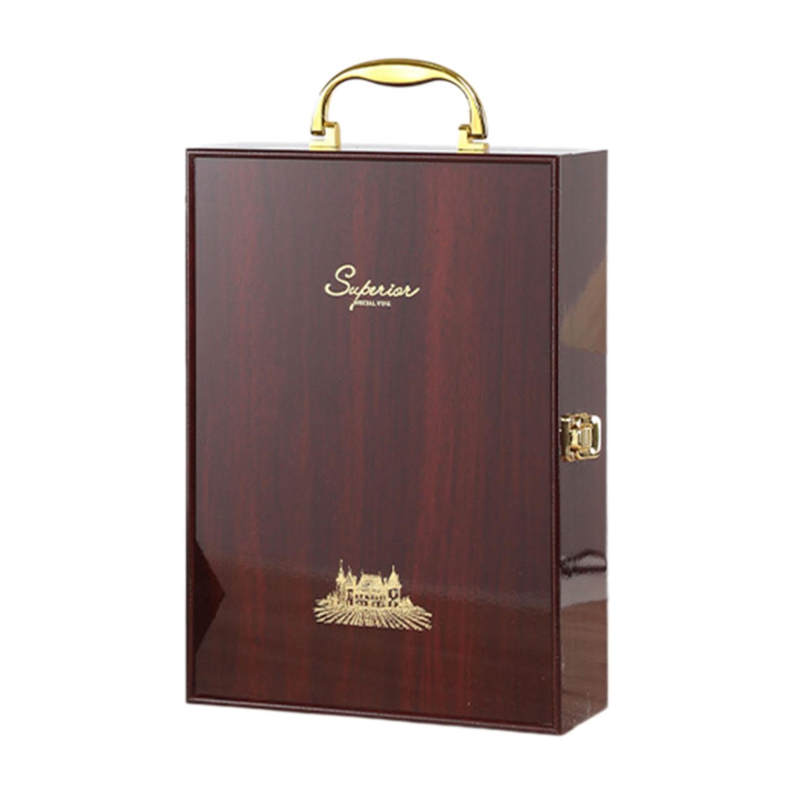 F Fityle Scatola per Vino Rosso, Doppia Bottiglia, Elegante Scatola per Regali di inaugurazione della casa in Legno, per Matrimonio, Famiglia, Festa, Type a