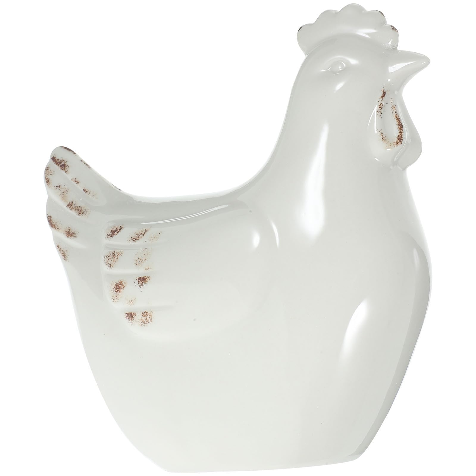 Figurine de poule minimaliste céramique blanche statuette moderne décoration intérieure maison