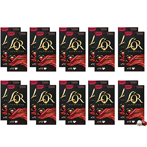 L'OR Espresso Café Indonesia Intensidad 9 – Cápsulas de Aluminio Compatibles con Máquinas Nespresso (R)* - 20 paquetes…
