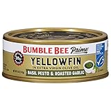 Bumble Bee Prime Basil Pesto & Roasted Garlic Yellowfin Tuna in Extra Virgin Olive Oil, 5 oz Easy Open Can...